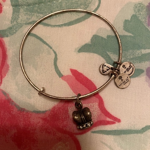 Alex & Ani King’s Crown Silver Finish Bangle - Picture 2 of 2
